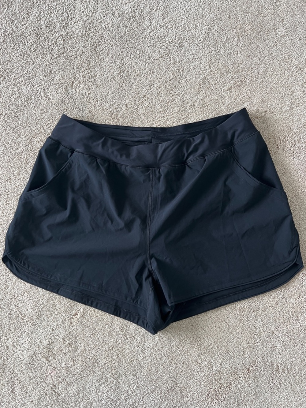 Lands' End Black Women's Athletic Swim Shorts